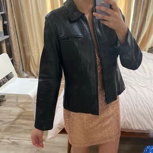 Guess black leather jacket
